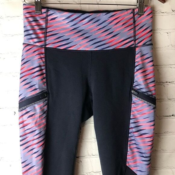 Athleta Polartech Fleece Leggings Navy/Pink Size M - Picture 4 of 11